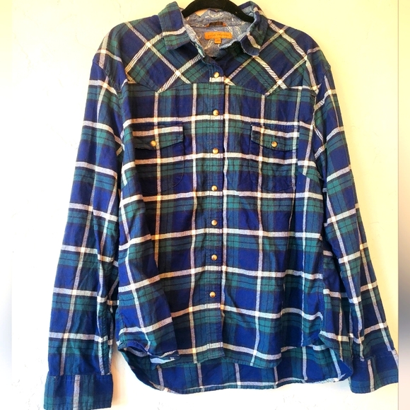 JACHS Girlfriend Tops - Jachs Girlfriend Green plaid Flannel shirt size xxl